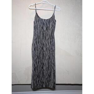 Poison Ivy Silver & Black Metallic Maxi Slip Dress – Size M